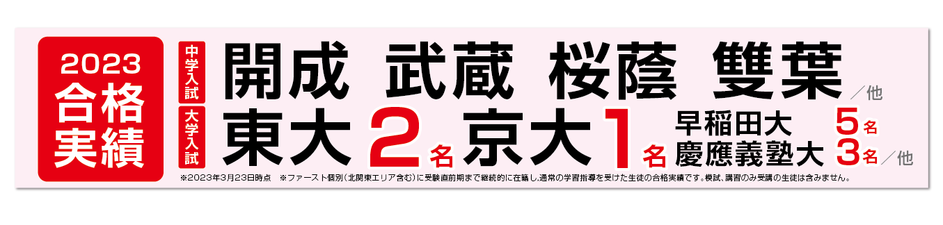 2023年合格実績　中学入試｜大学入試